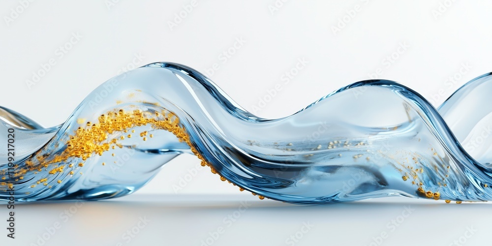Poster abstract flowing water: a mesmerizing abstract image of flowing water, rendered in shades of blue an
