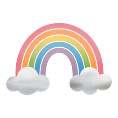 Fototapeta premium Vibrant Rainbow Arc with Soft Gradient Hues in a Dreamy Spectrum Isolated on Transparent Background