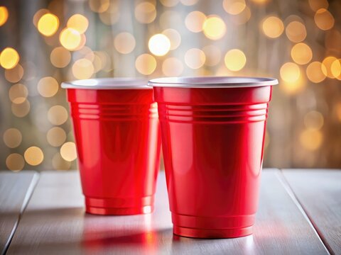 Red Party Cups Close-up High Depth of Field