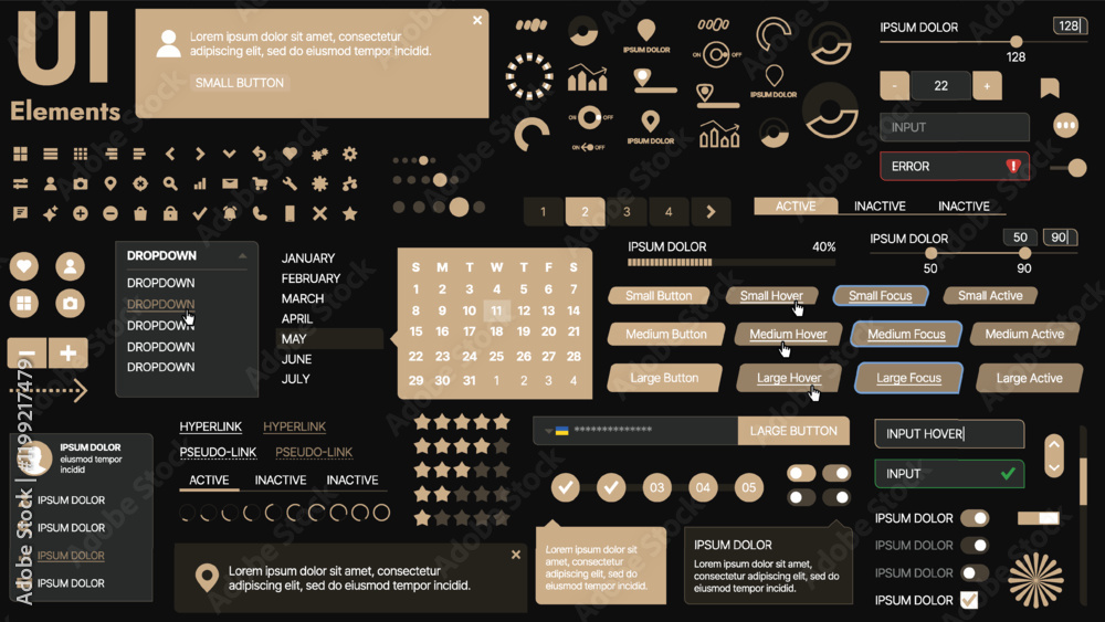 Aufkleber a modern ui kit featuring a collection of buttons, icons, navigation menus, and responsive design el