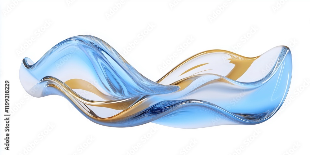 Poster abstract liquid wave: a mesmerizing, abstract artwork featuring a dynamic wave of translucent blue a
