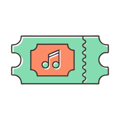 concert ticket icon, concert ticket vector illustration-simple illustration of concert ticket, perfect for concert ticket logos and themed design 