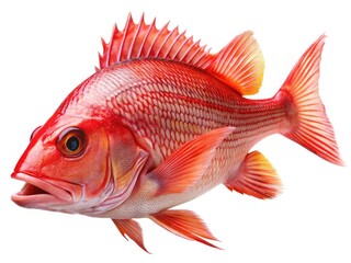 Fototapeta premium Red Snapper Macro Close-up, Isolated Fish, Underwater Photography