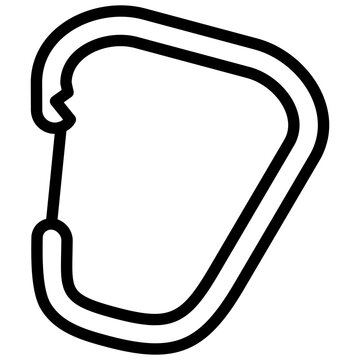 black outline carabiner clip clip art preview