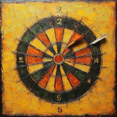 Abstract Business Concept: Missed Target with Yellow Dart