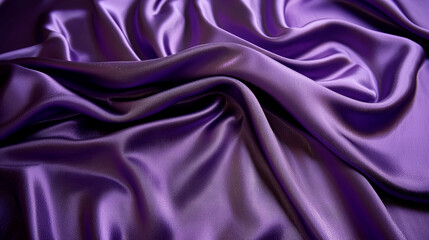 Obraz premium Luxurious Purple Silk Fabric Texture: Elegant Drape and Smooth Satin Surface. Rich Color and Glossy Sheen for Design Backgrounds