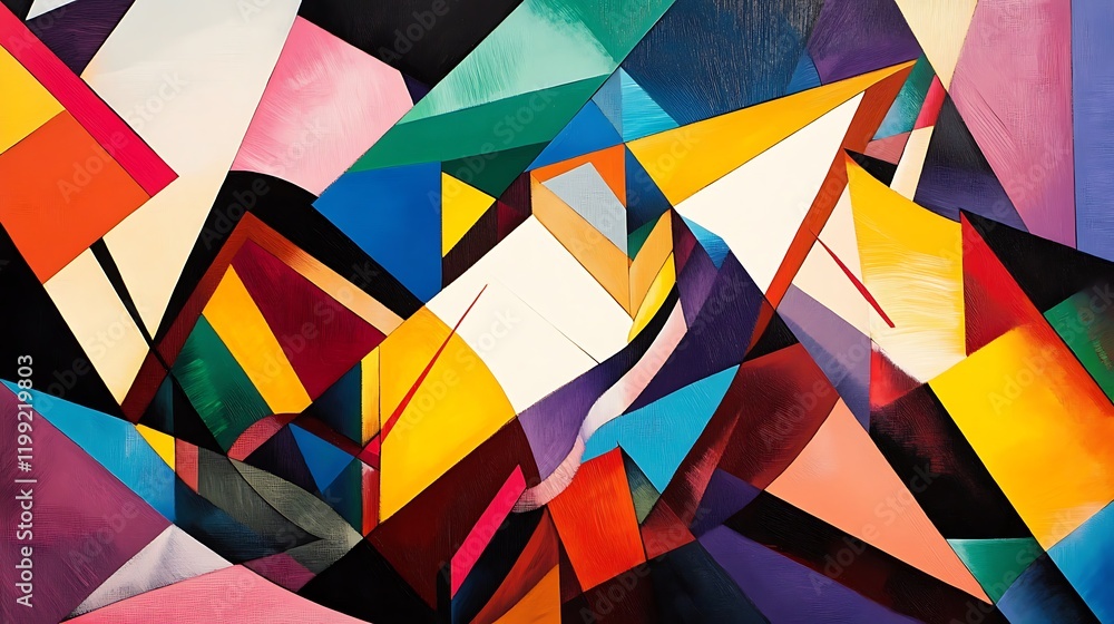 Aufkleber abstract painting featuring bold geometric shapes dynamic composition with artwork showcases a rich 