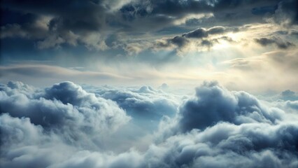 Obraz premium Cloudy sky with dense fog rolling in, sky, atmosphere