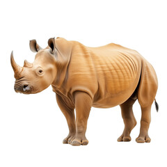 Obraz premium Realistic Rhinoceros isolated on white or transparent background, png. Easy to place on any other background