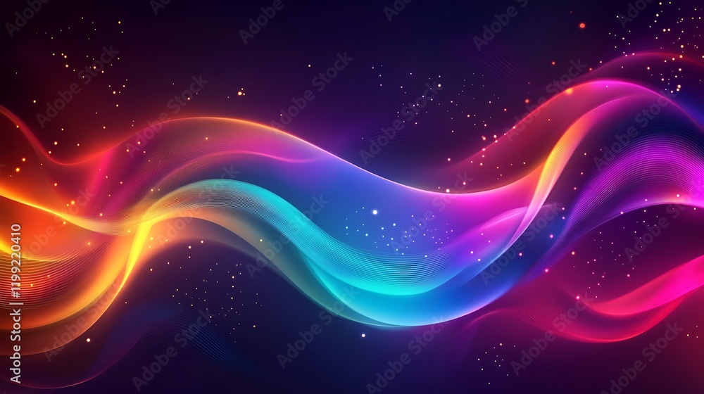 Aufkleber digital artwork featuring vibrant with flowing waves of color for mesmerizing display of abstract de