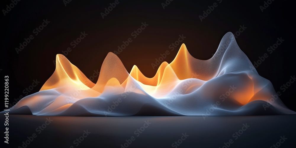 Poster abstract flow: glowing abstract shapes in a mesmerizing dance of light and shadow. a seamless blend 