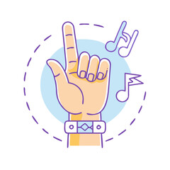 rock concert hand gesture rock on icon, rock concert hand gesture rock on vector,