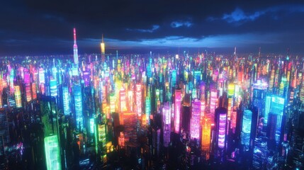 Obraz premium Neon Cityscape 