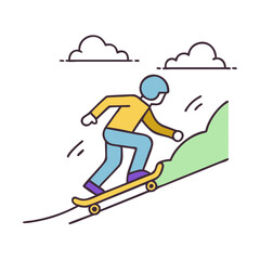 skater riding down a hill icon, skater riding down a hill vector illustration-simple illustration of skater riding down a hill, perfect for skater riding down a hill logos and themed design 