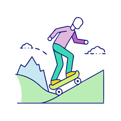 skater riding down a hill icon, skater riding down a hill vector illustration-simple illustration of skater riding down a hill, perfect for skater riding down a hill logos and themed design 