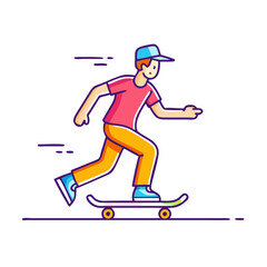 Fototapeta premium street skater icon, street skater vector illustration-simple illustration of street skater, perfect for street skater logos and themed design 