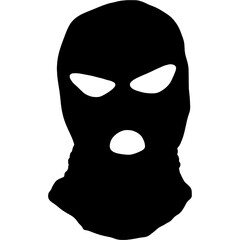  Black Balaclava icon. Black face mask. Balaclava For covering the face