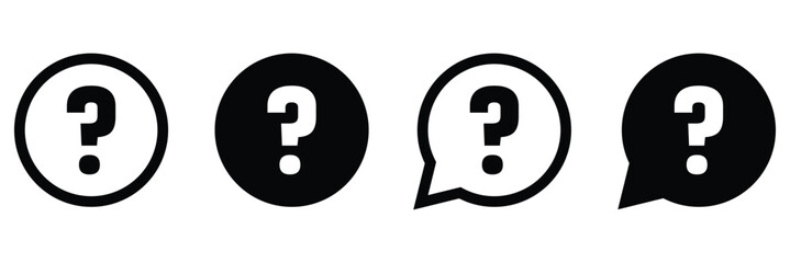 Question mark icon set vector illustration isolated on white background.