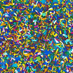 Obraz premium Elegant Metallic Streamers and Confetti Falling in Celebrationmetallic bright abstract christmas falling event party anniversary