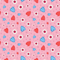 Colorful Valentines day seamless vector pattern design
