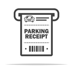 Parking receipt ticket outline icon transparent vector isolated