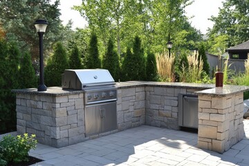 Outdoor Built In Stainless Steel Grill Station