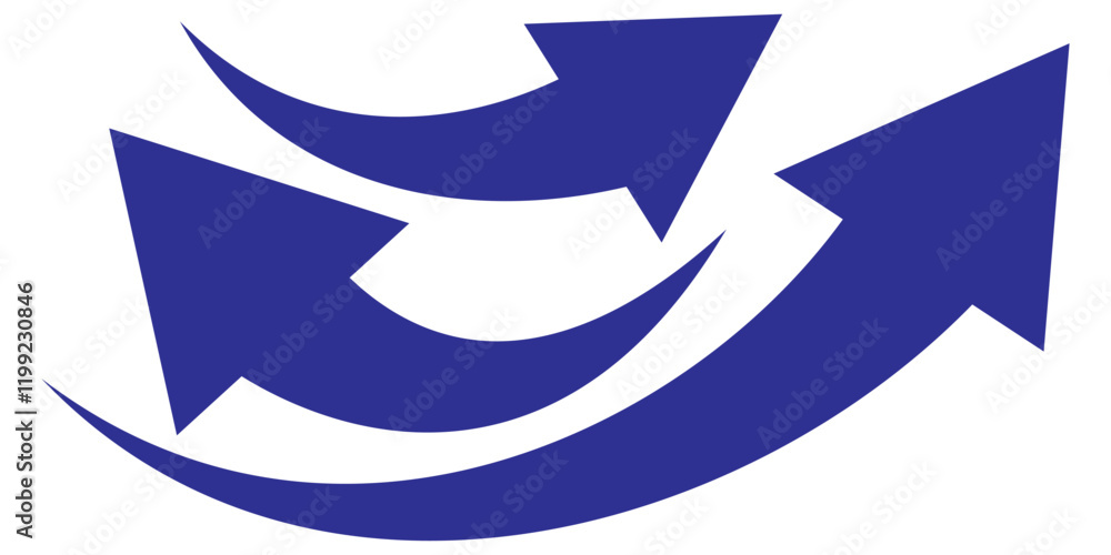 Poster set long blue curve arrow icon vector . blue curve arrow icon set. long arrow icon set. curve arrow 