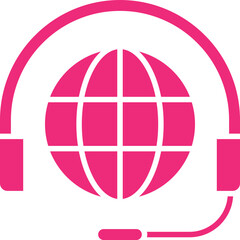 Worldwide Support icon single vector illustration