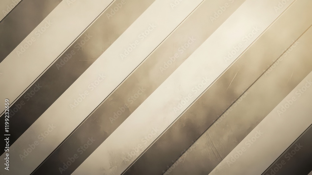 Poster abstract diagonal beige and gray stripes pattern with a metallic texture and soft lighting