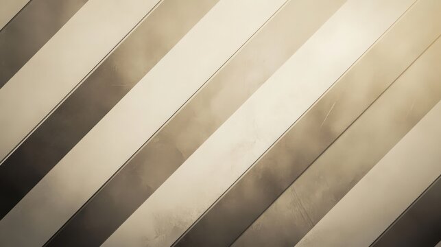Abstract diagonal beige and gray stripes pattern with a metallic texture and soft lighting