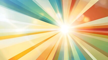 Obraz premium Abstract Colorful Rays Converging Towards Bright Light