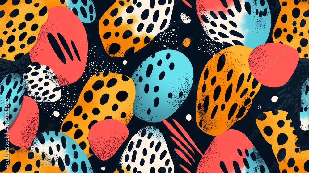 Leinwandbilder this striking cheetah print pattern features an array of bold shapes and vibrant colors