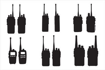 Walkie Talkie Vector Silhouette Set © Rokeyadesigner