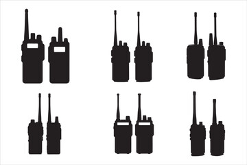 Walkie Talkie Vector Silhouette Set © Rokeyadesigner