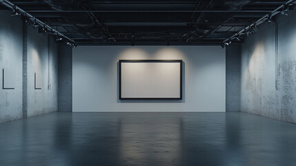 Modern art gallery interior ready for an exhibition in an urban setting