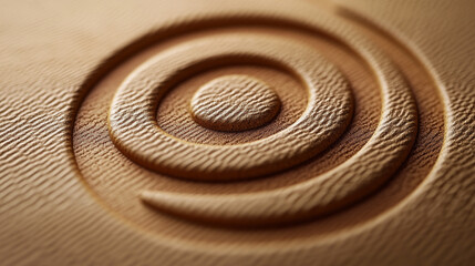 Naklejka premium Intricate spiral pattern carved into textured wood with fine detail and craftsmanship
