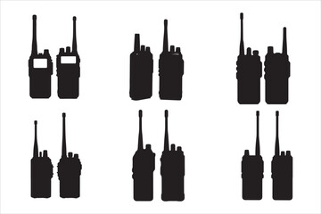 Walkie Talkie Vector Silhouette Set © Rokeyadesigner
