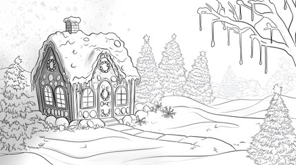 Obraz premium Gingerbread House with Candy Decorations