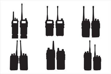 Walkie Talkie Vector Silhouette Set © Rokeyadesigner