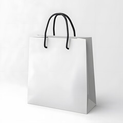 Plain White Shopping Bag Mockup with Handles
