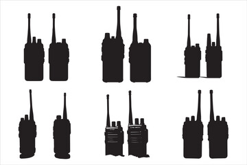 Walkie Talkie Vector Silhouette Set © Rokeyadesigner
