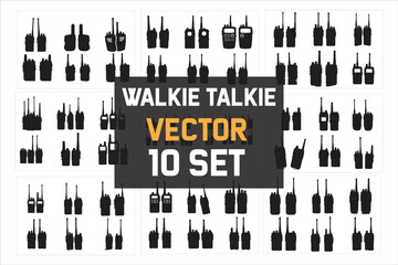Walkie Talkie Vector Silhouette Set © Rokeyadesigner