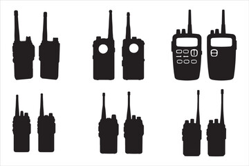 Walkie Talkie Vector Silhouette Set © Rokeyadesigner