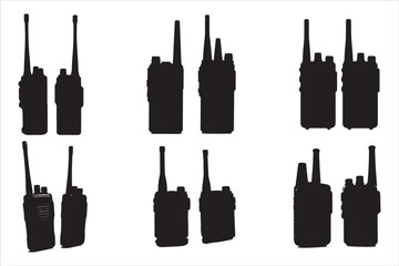 Walkie Talkie Vector Silhouette Set © Rokeyadesigner
