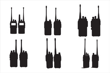 Walkie Talkie Vector Silhouette Set © Rokeyadesigner
