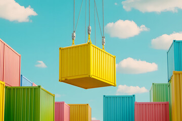 Logistics and transportation of container cargo ship at ship port. Container truck and crane bridge in shipyard. Import export and transport industry. Terminal port for export transport by ship.