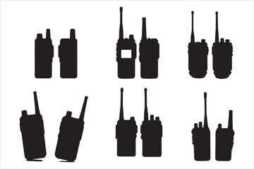 Walkie Talkie Vector Silhouette Set © Rokeyadesigner