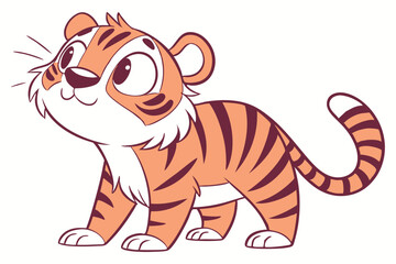 Cute tiger hand drawn vector illustration