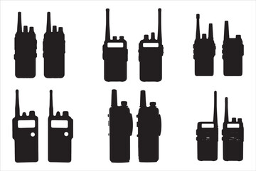 Walkie Talkie Vector Silhouette Set © Rokeyadesigner