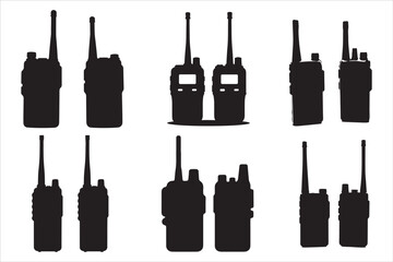 Walkie Talkie Vector Silhouette Set © Rokeyadesigner